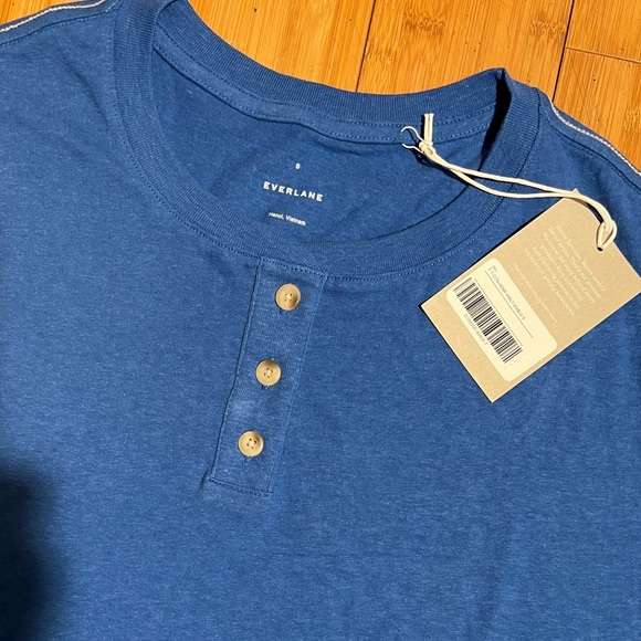 NWT Everlane The Vintage Henley Hemp Tee Deep Blue Size S - Picture 5 of 15